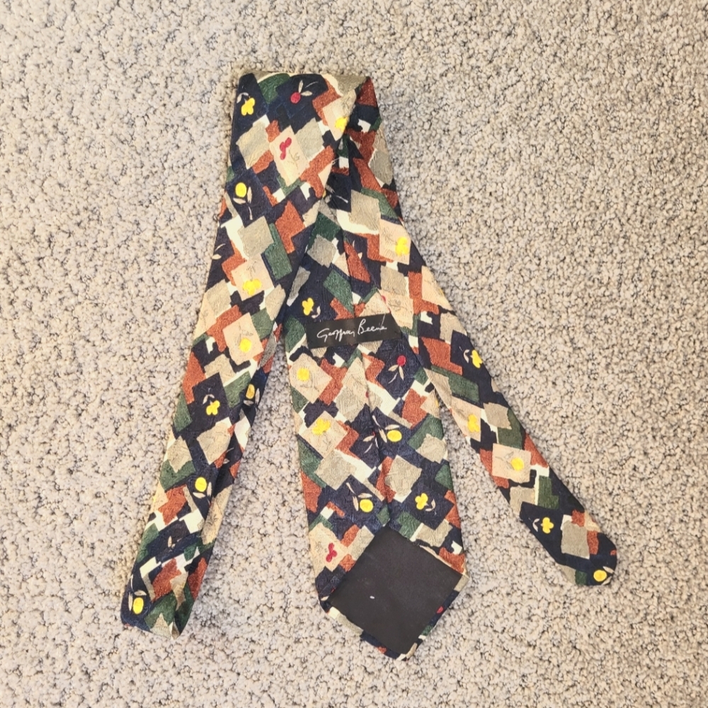 Men's Geoffrey Beene Multicolor Patchwork Fruit Tie - Picture 3 of 5